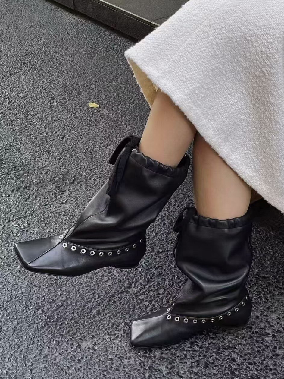 Women'S Fashion Edgy - Bottines en cuir pour femmes, style