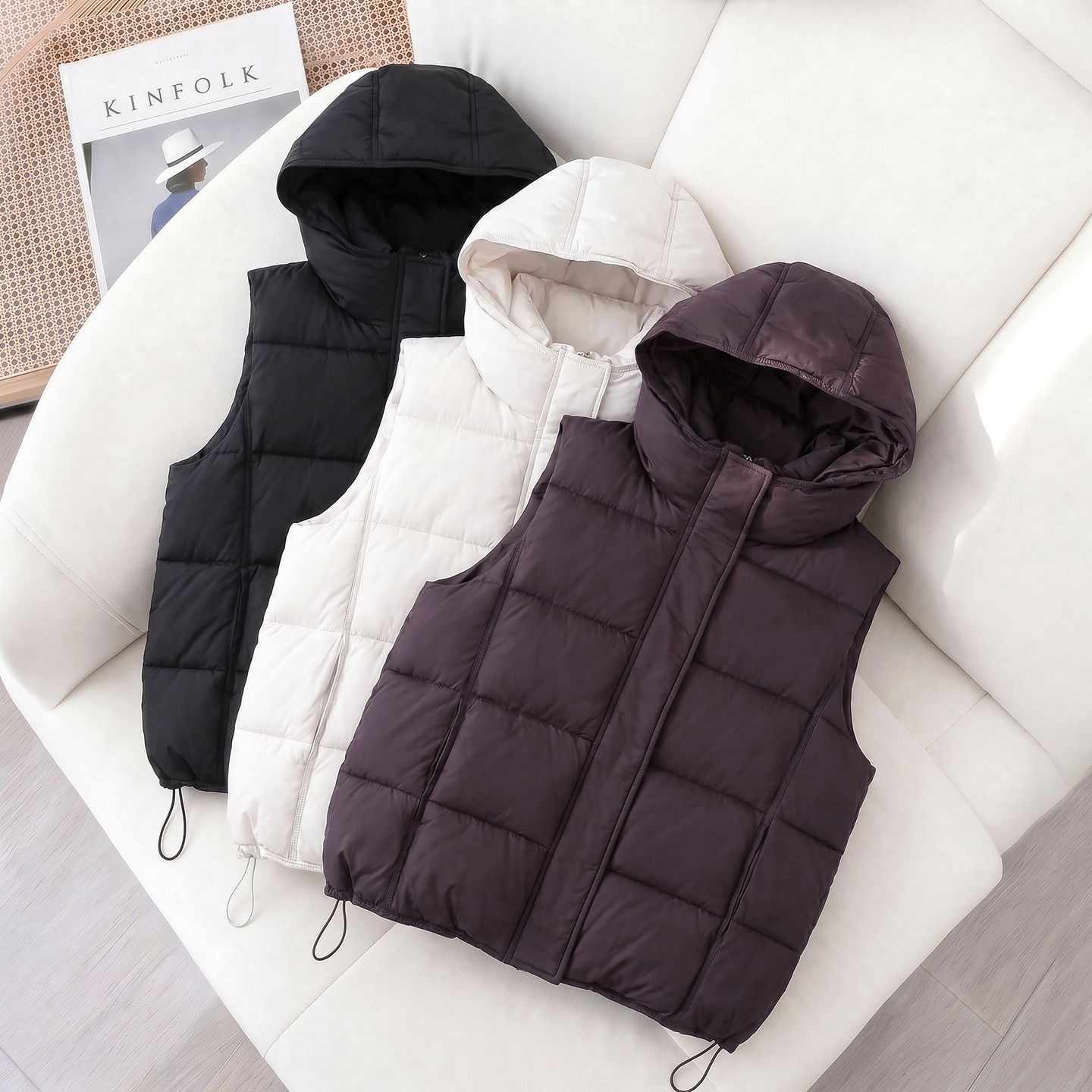 Puffer Vest Fashion Women - Gilet matelassé sans manches en coton
