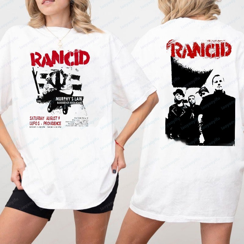 Women'S Fashion Edgy - T-shirt unisexe Rancid imprimé double face,