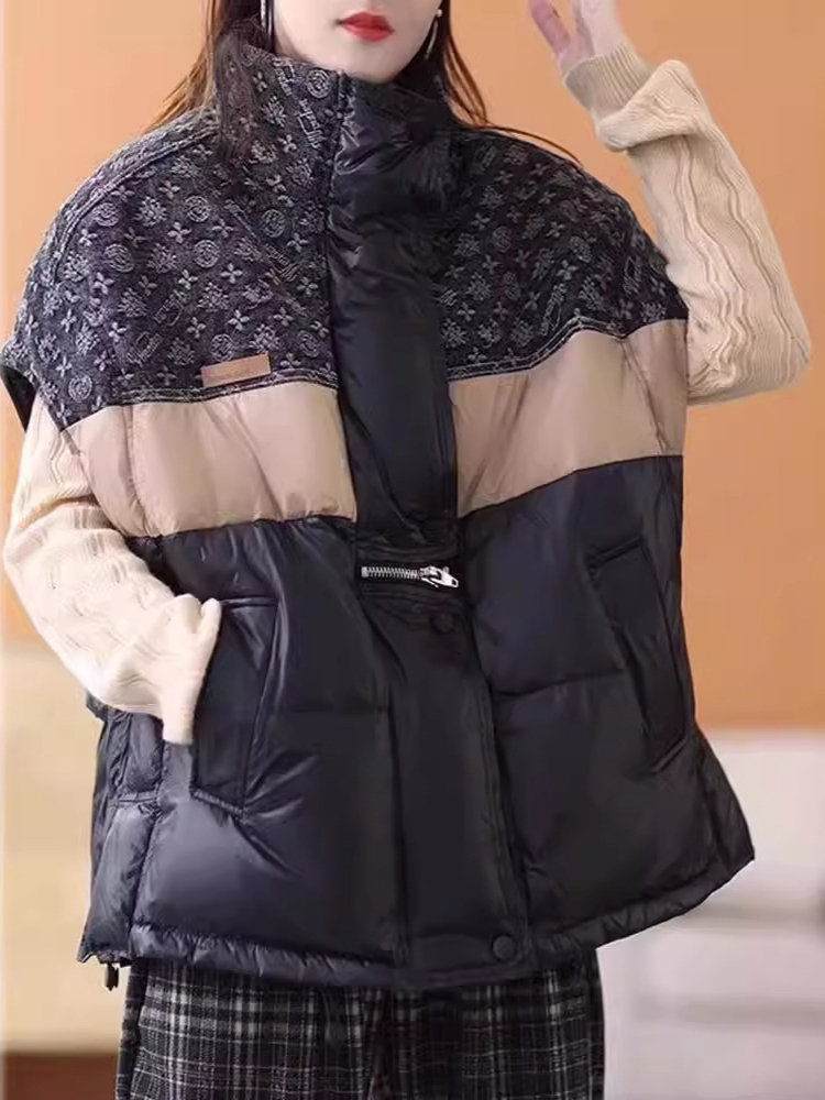 Puffer Vest Fashion Women - Doudoune en canard blanc rétro pour