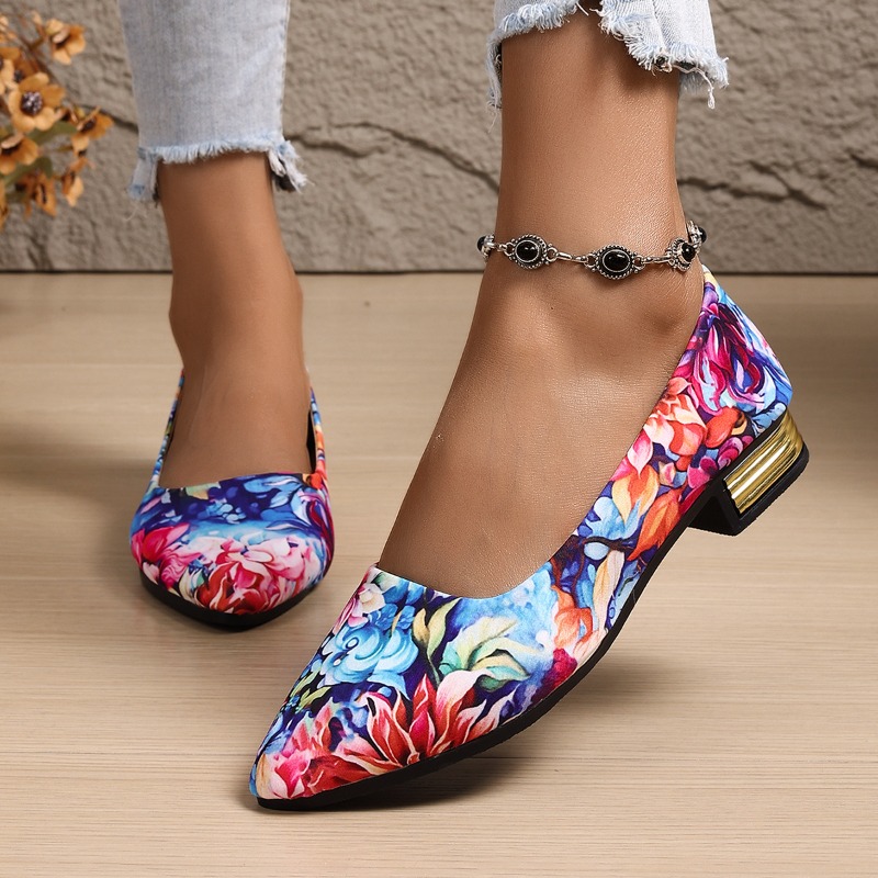 Women'S Fashion Shoes - Chaussures simples à talons épais et