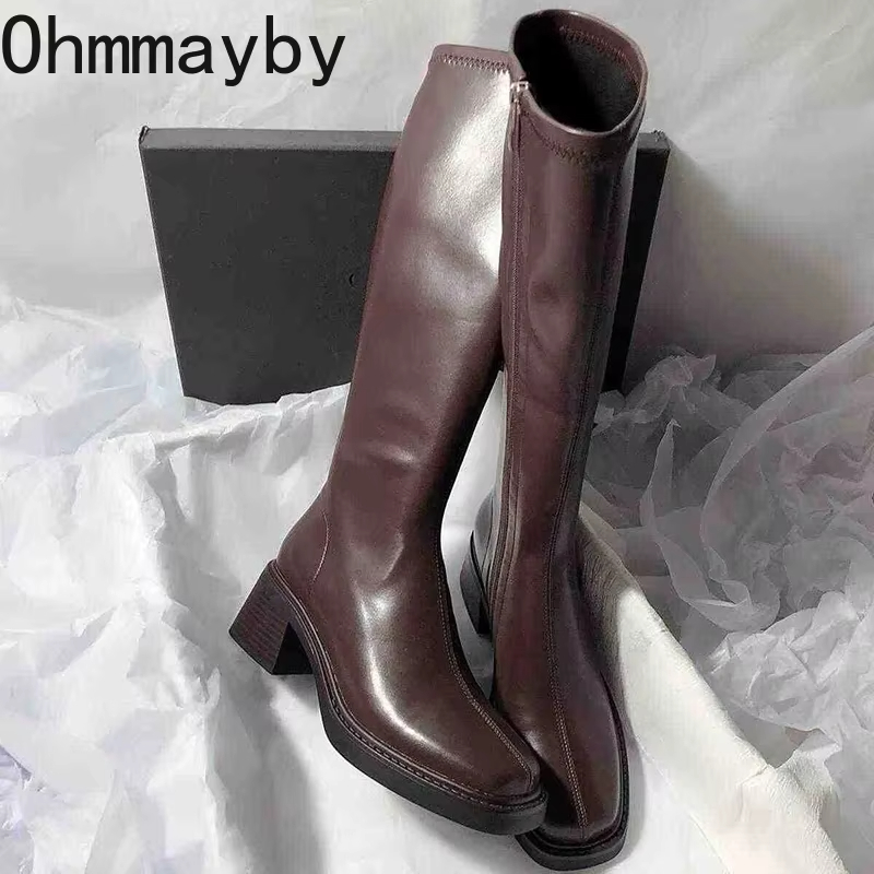 Women'S Fashion Knee High Boots - Vintage talon épais femmes genou bottes