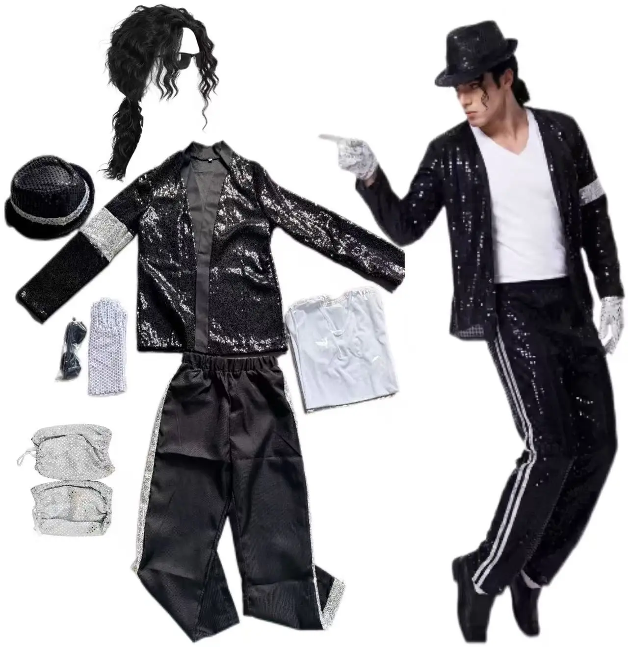 Women'S Fashion From The 80S - Costume de cosplay Michael Jackson pour
