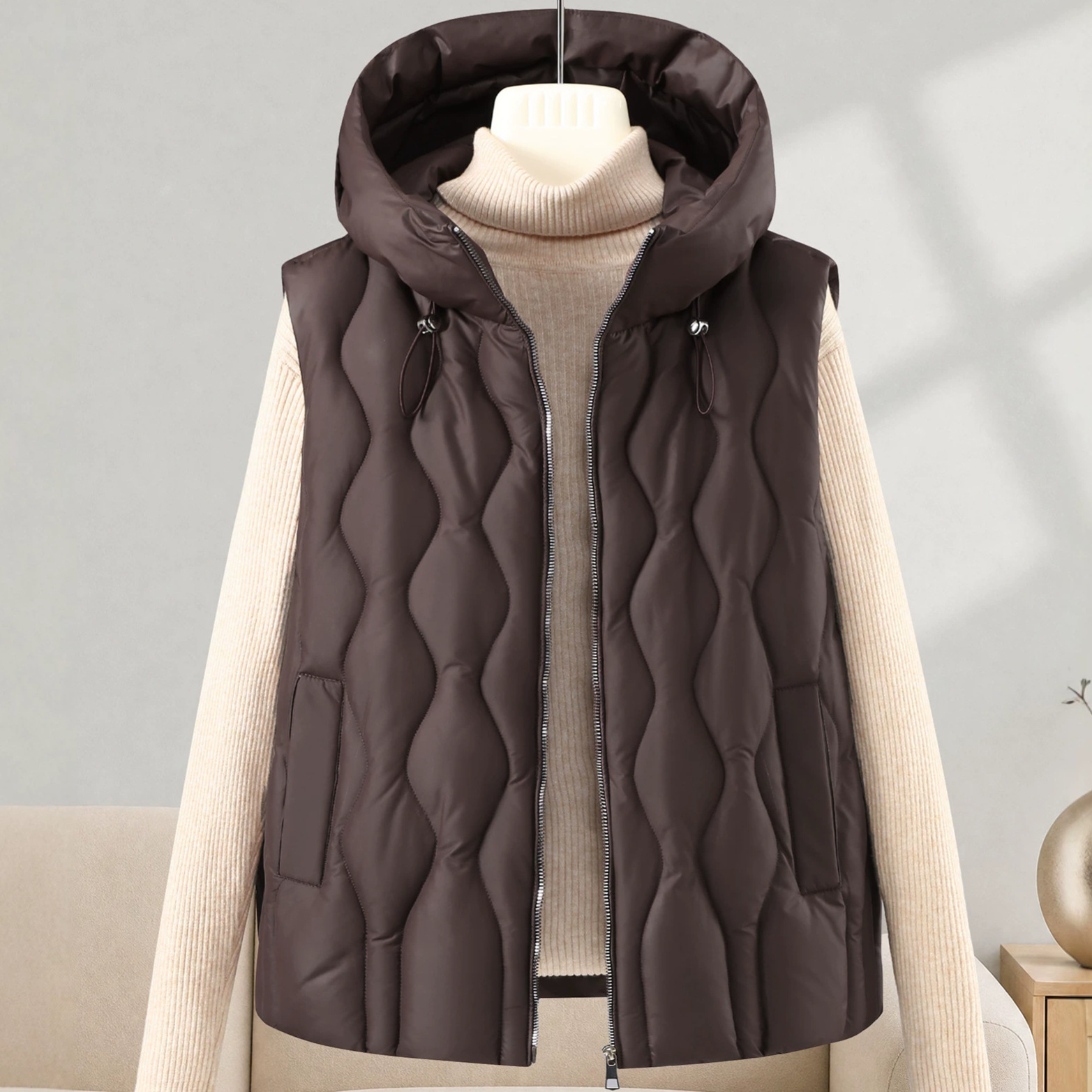 Puffer Vest Fashion Women - Gilet court matelassé épais et moelleux
