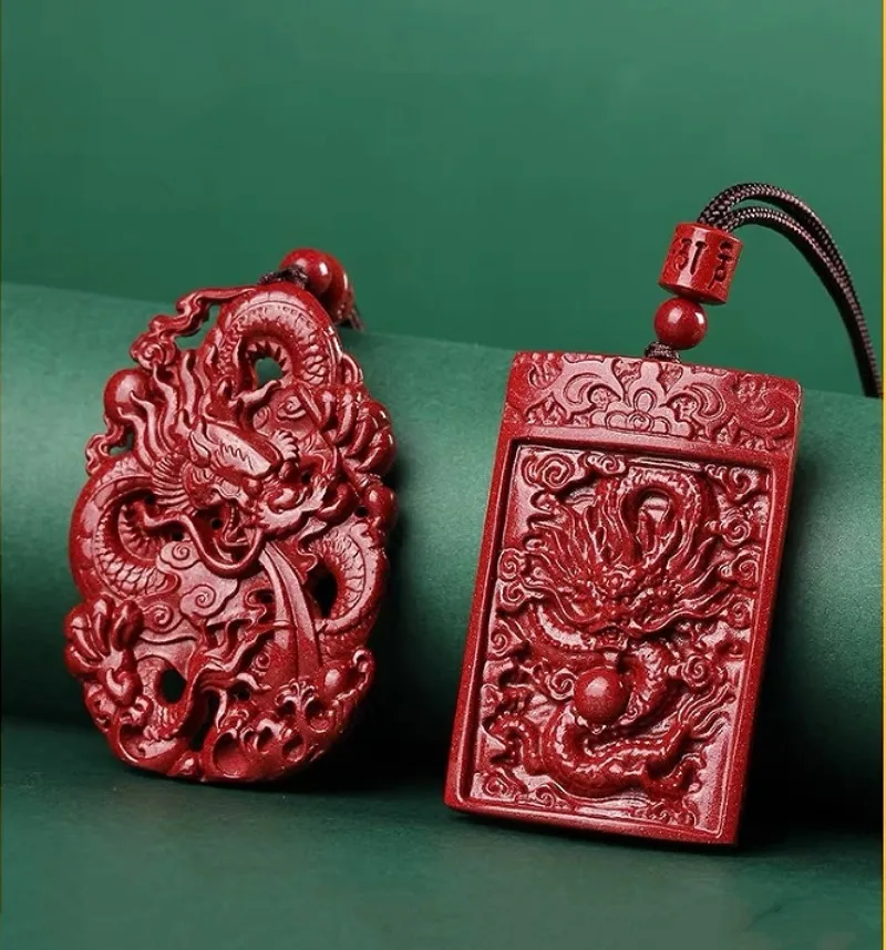 Women Fashion Jewellery - Collier pendentif dragon carapté double face