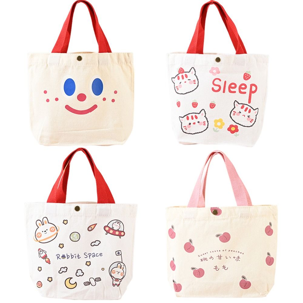 Canvas Tote Bag - Sac fourre-tout en toile pêche tendance,