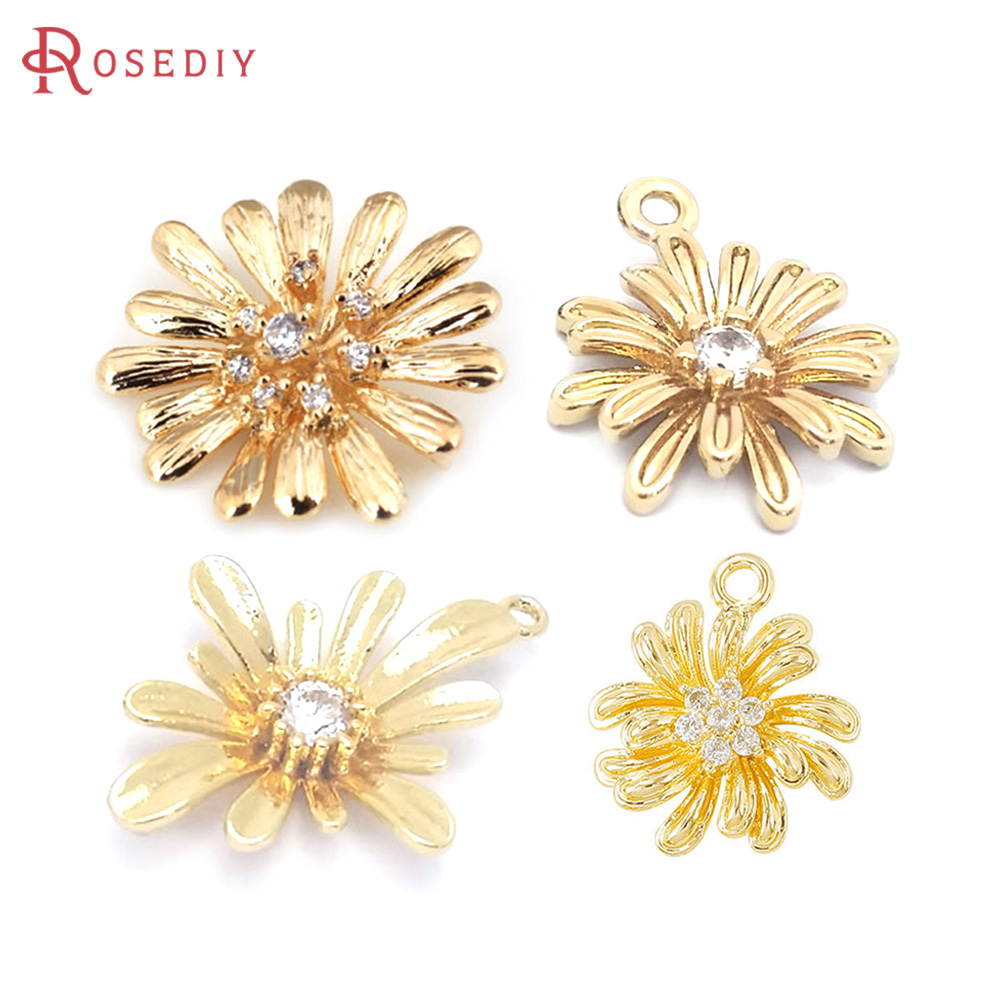 Women Fashion Jewellery - Pendentifs breloques tournesol marguerite en laiton