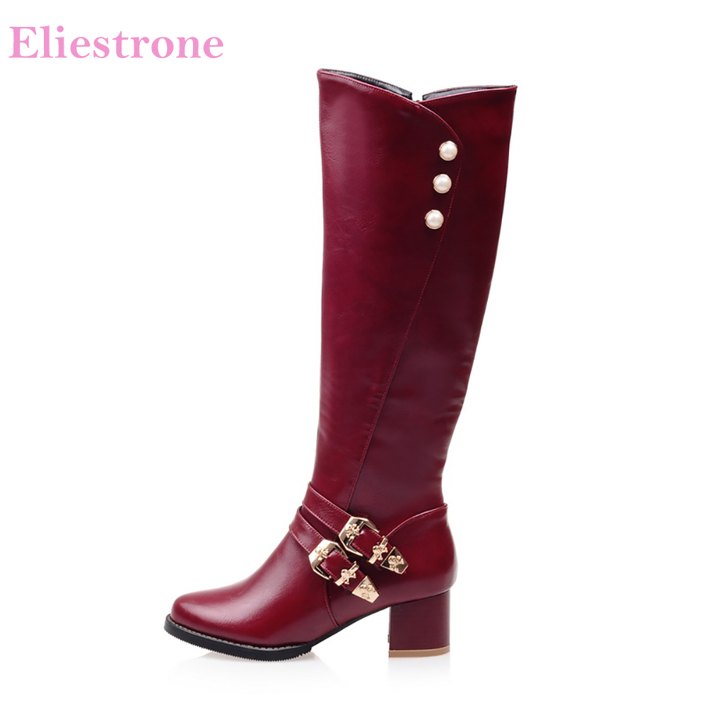 Women'S Fashion Knee High Boots - Bottes de moto au genou pour