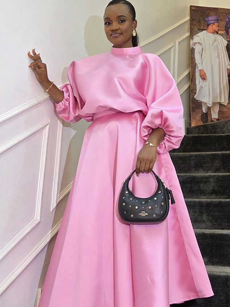 Puff Sleeve Blouse - Ensemble deux pièces pour femmes, vêtements