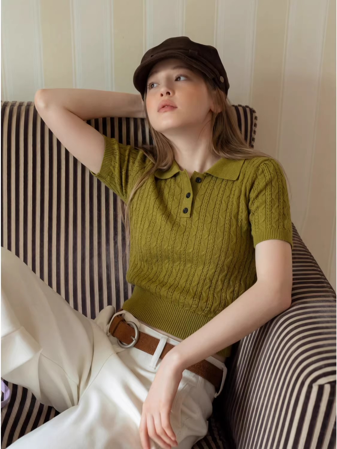 Polo en maille torsadée style  - Women Fashion Style avis et prix