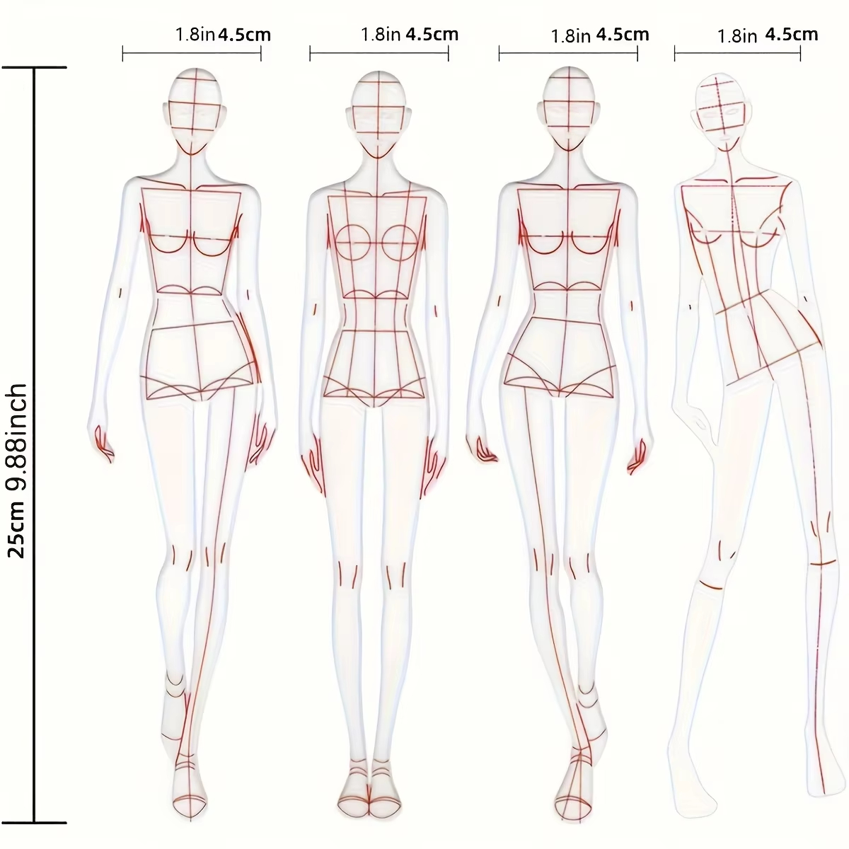 1 ensemble de gabarits de dess - Women Fashion Figure Template avis et prix