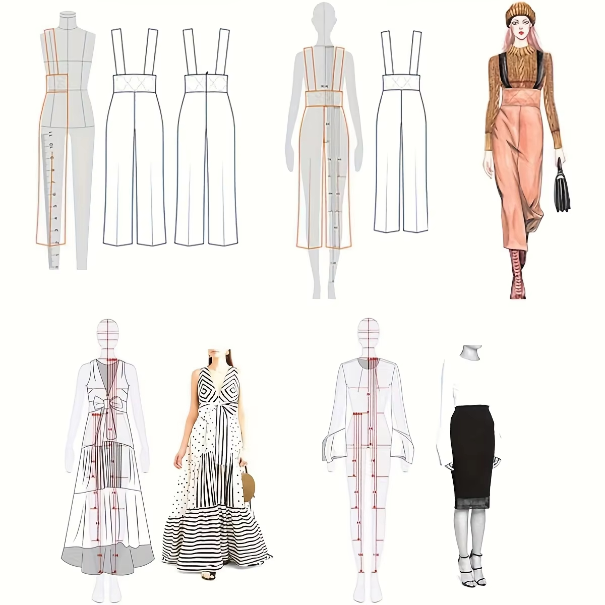 1 ensemble de gabarits de dess - Women Fashion Figure Template avis et prix