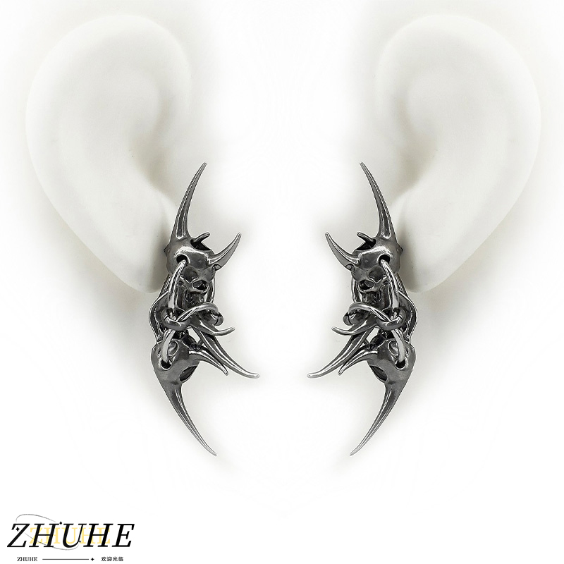 Boucles d'oreilles tête de mor - Women'S Fashion Edgy avis et prix