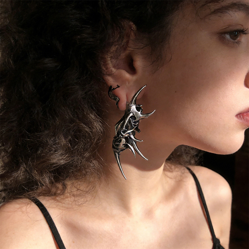 Boucles d'oreilles tête de mor - Women'S Fashion Edgy avis et prix