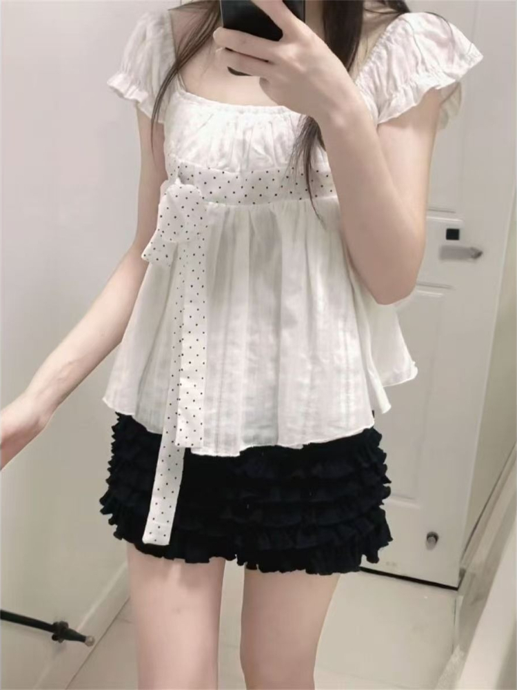 Ensemble 2 pièces coréen migno - Puff Sleeve Blouse avis et prix
