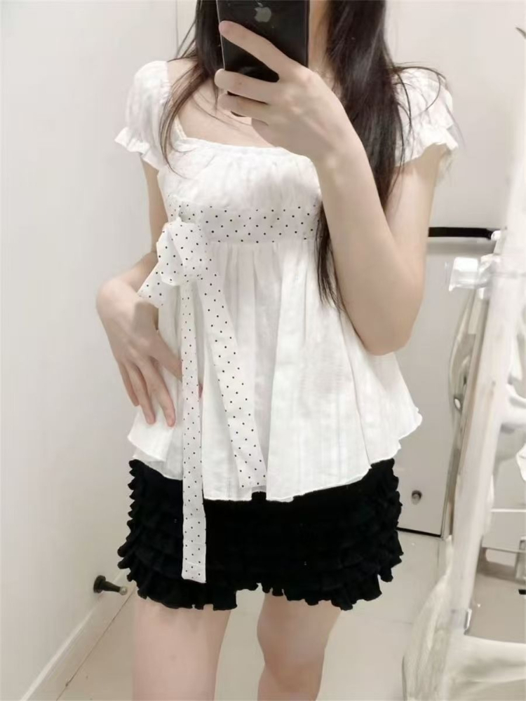 Ensemble 2 pièces coréen migno - Puff Sleeve Blouse avis et prix