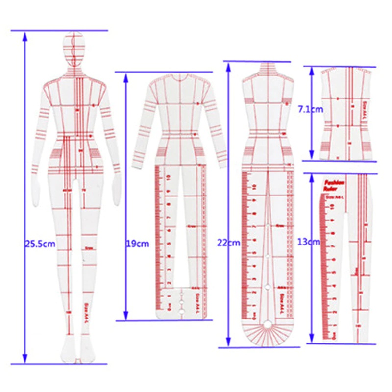 1 ensemble de gabarits de dess - Women Fashion Figure Template avis et prix
