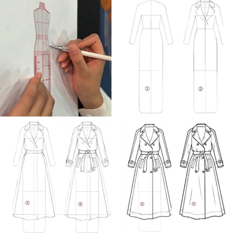 1 ensemble de gabarits de dess - Women Fashion Figure Template avis et prix