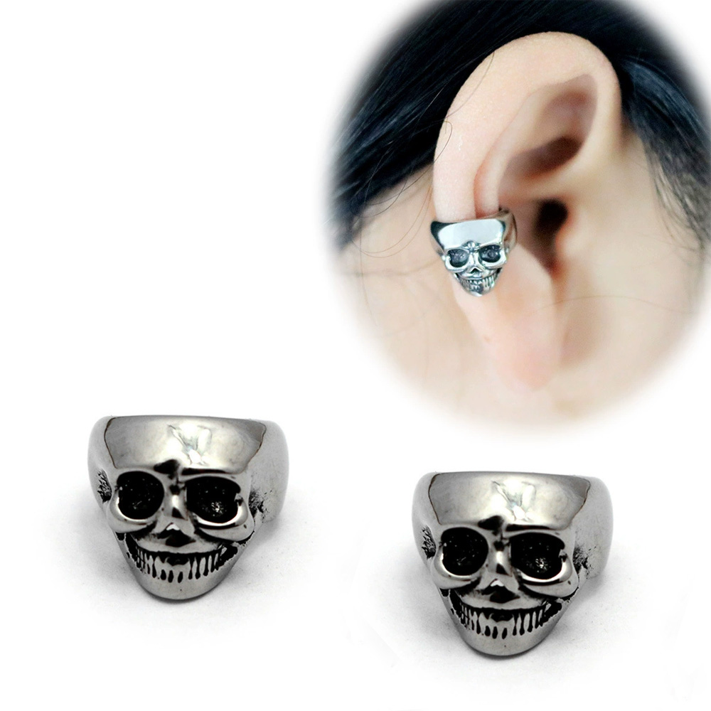 Clips d'oreille rétro Skull He - Women'S Fashion Edgy avis et prix