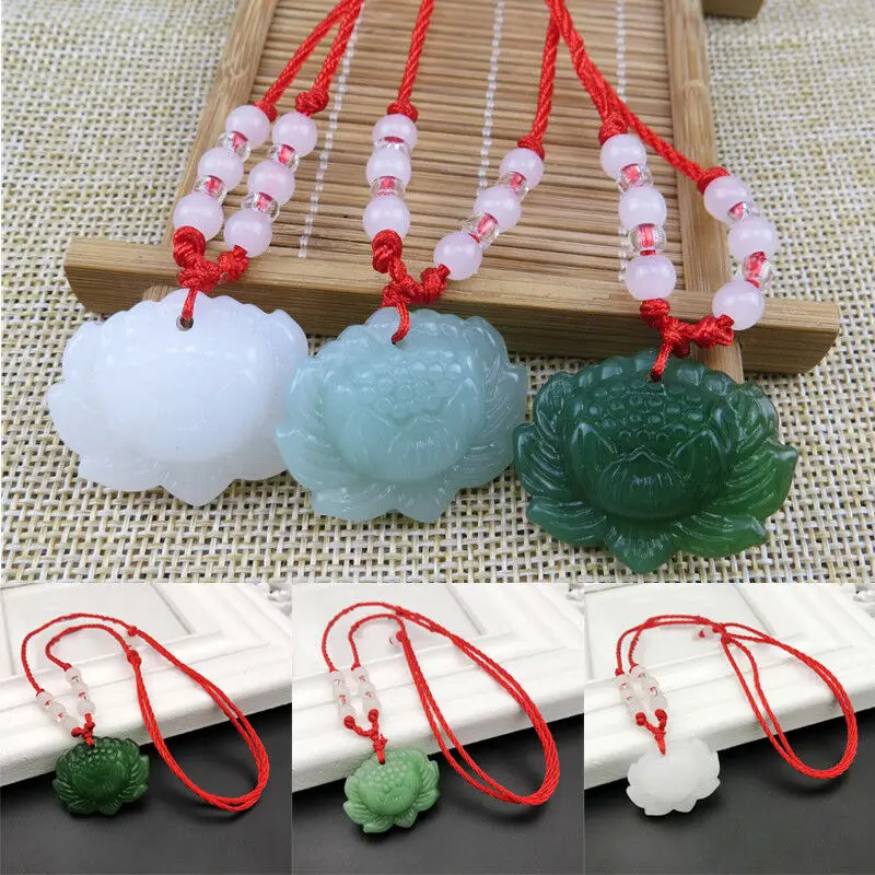 Pendentif Lotus en Jade vert n - Women Fashion Jewellery avis et prix