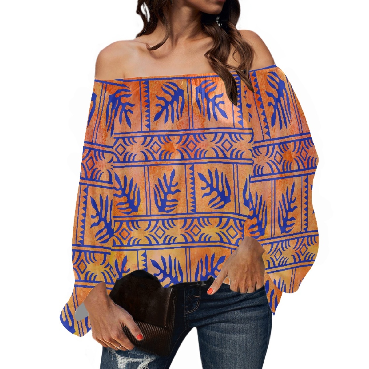Vêtements tribaux polynésiens, - Puff Sleeve Blouse avis et prix
