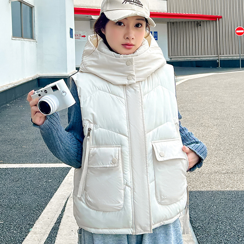 Gilet ample à capuche pour fem - Puffer Vest Fashion Women avis et prix