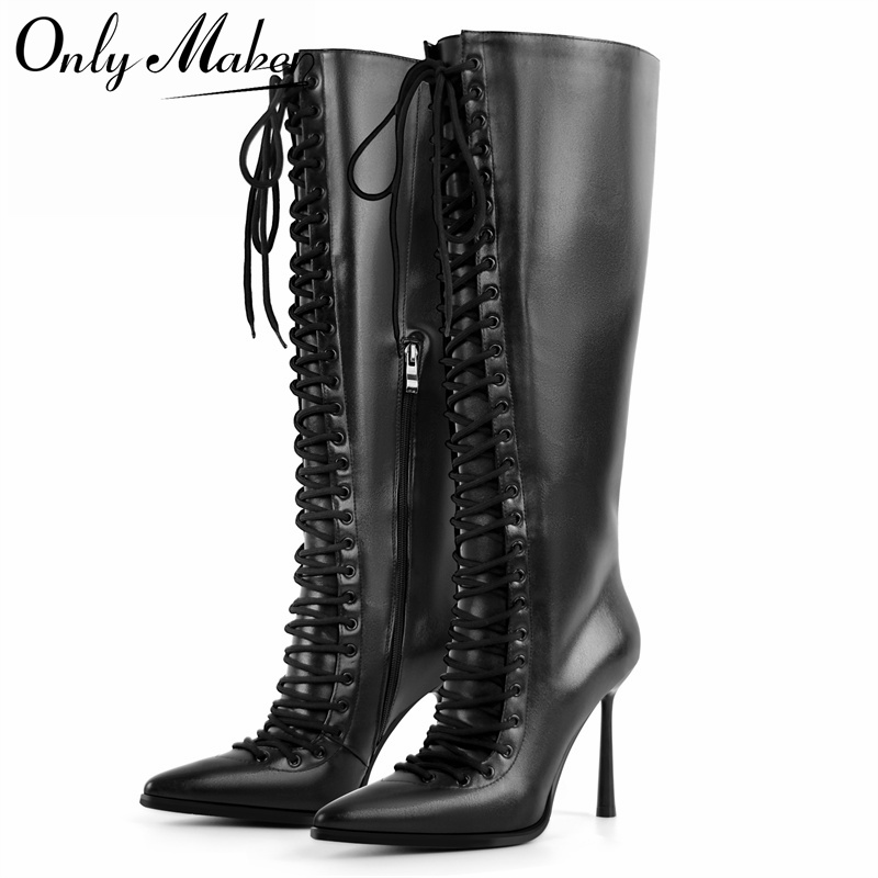 Onlymaker bout pointu à lacets - Women'S Fashion Knee High Boots avis et prix