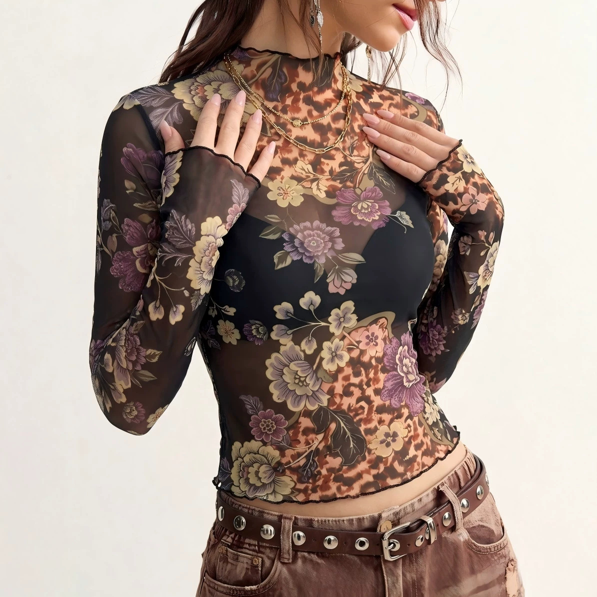 B 2026 T-shirt en maille trans - Women Fashion Style avis et prix