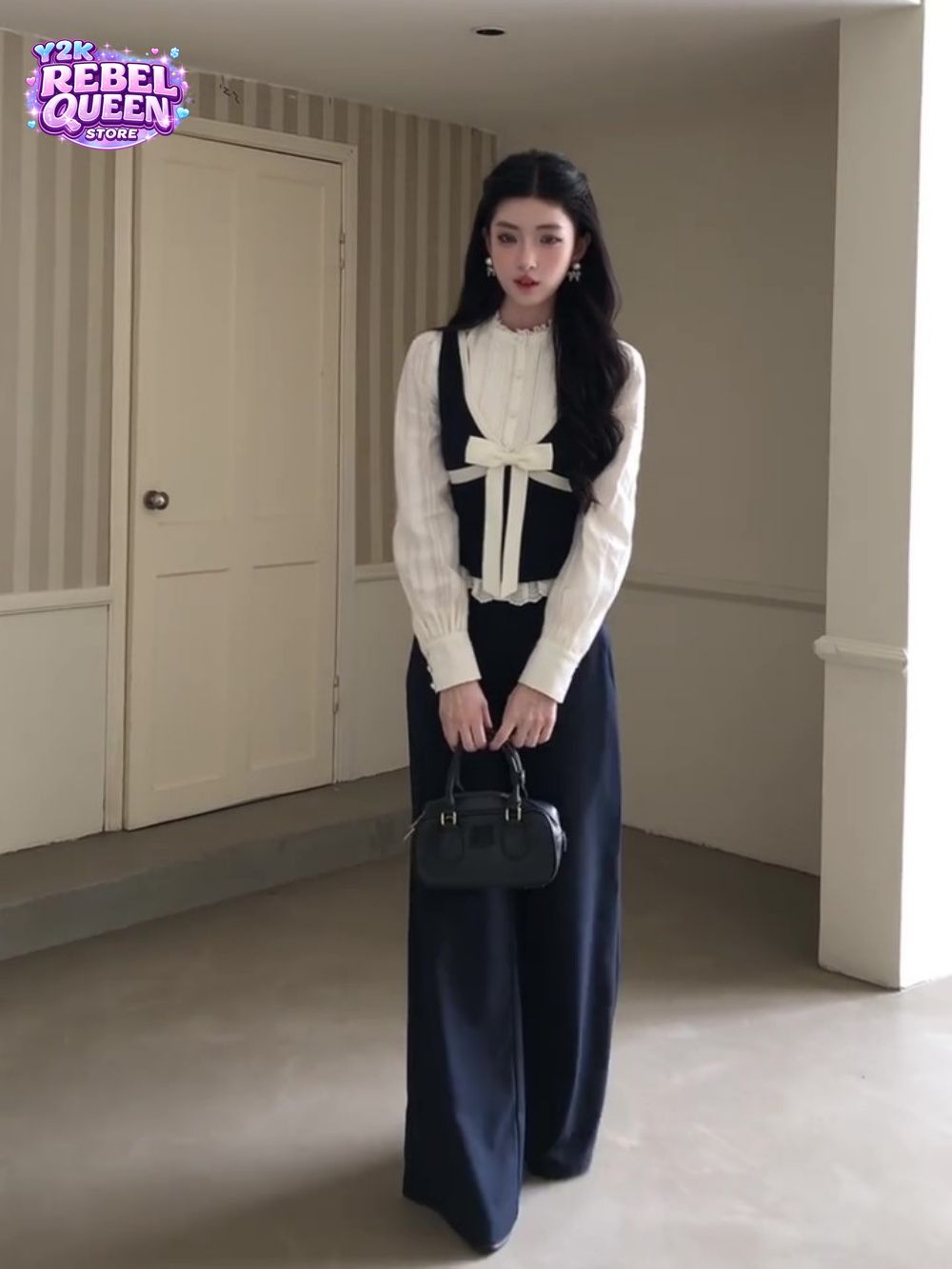Ensemble 3 pièces élégant et c - Puff Sleeve Blouse avis et prix