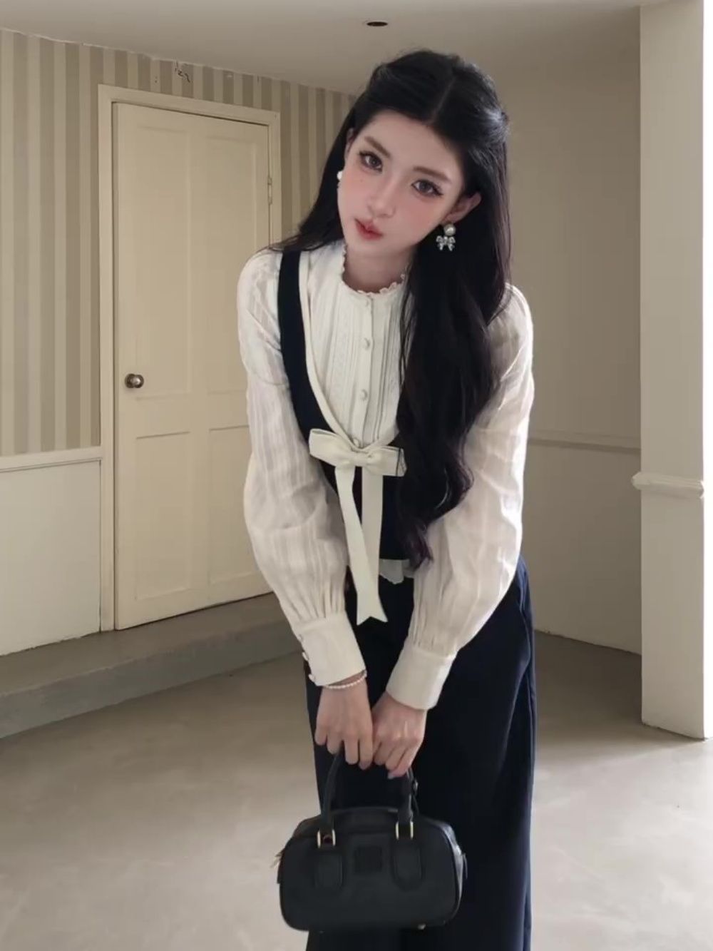 Ensemble 3 pièces élégant et c - Puff Sleeve Blouse avis et prix
