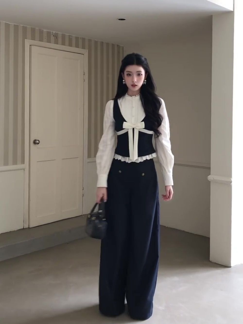 Ensemble 3 pièces élégant et c - Puff Sleeve Blouse avis et prix